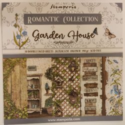 Stamperia 8"x8" Paperpad - Romantic Garden House 10 dubbelsidiga ark