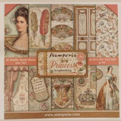 Stamperia 8"x8" Paperpad - Princess - 10 dubbelsidiga ark
