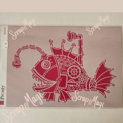 Pronty Stencil Steampunk fish A4