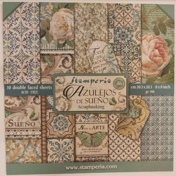 Stamperia - Paper Pack - Azulejos 8"x8"- 10 dubbelsidiga ark