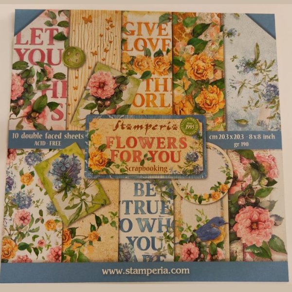 Stamperia Paper Pack - Flowers for You 8"x8" - 10dubbelsidiga ark