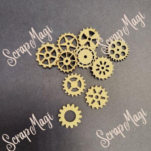 Kugghjul, cogs, chipboard