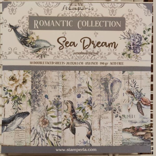 Stamperia 8"x8" Paperpad - Sea Dream 10 dubbelsidiga ark